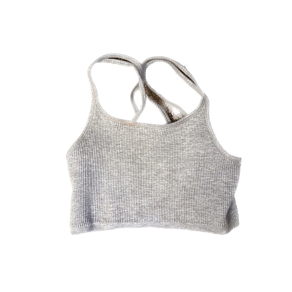 Forever 21 Grey Ribbed Halter Workout Sports bra/Tank Small